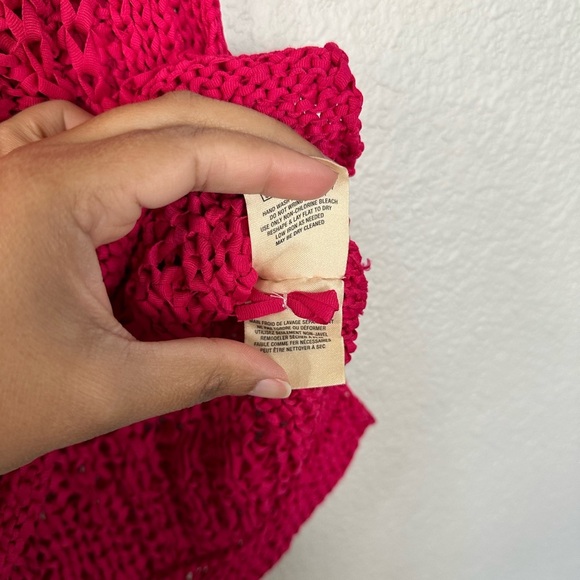 Anthropologie Moth Fuchsia Pink Cabled Knit Shell Sleeveless Sweater Tank Size M - Picture 8 of 8